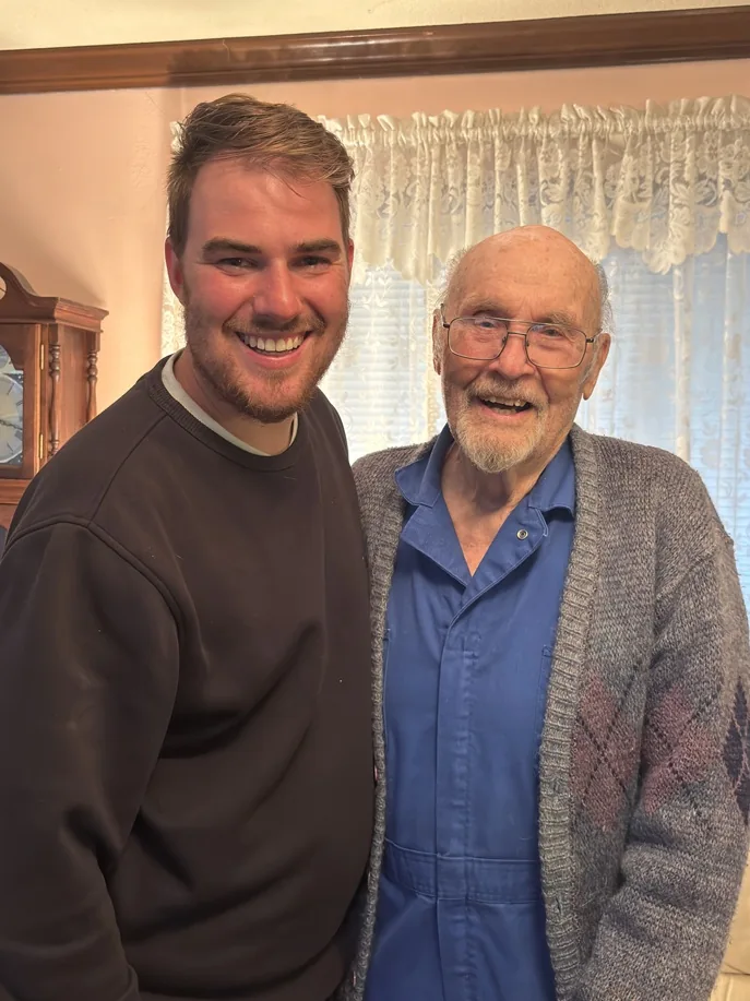 Lee Robinson with historian Jiri Kluc.