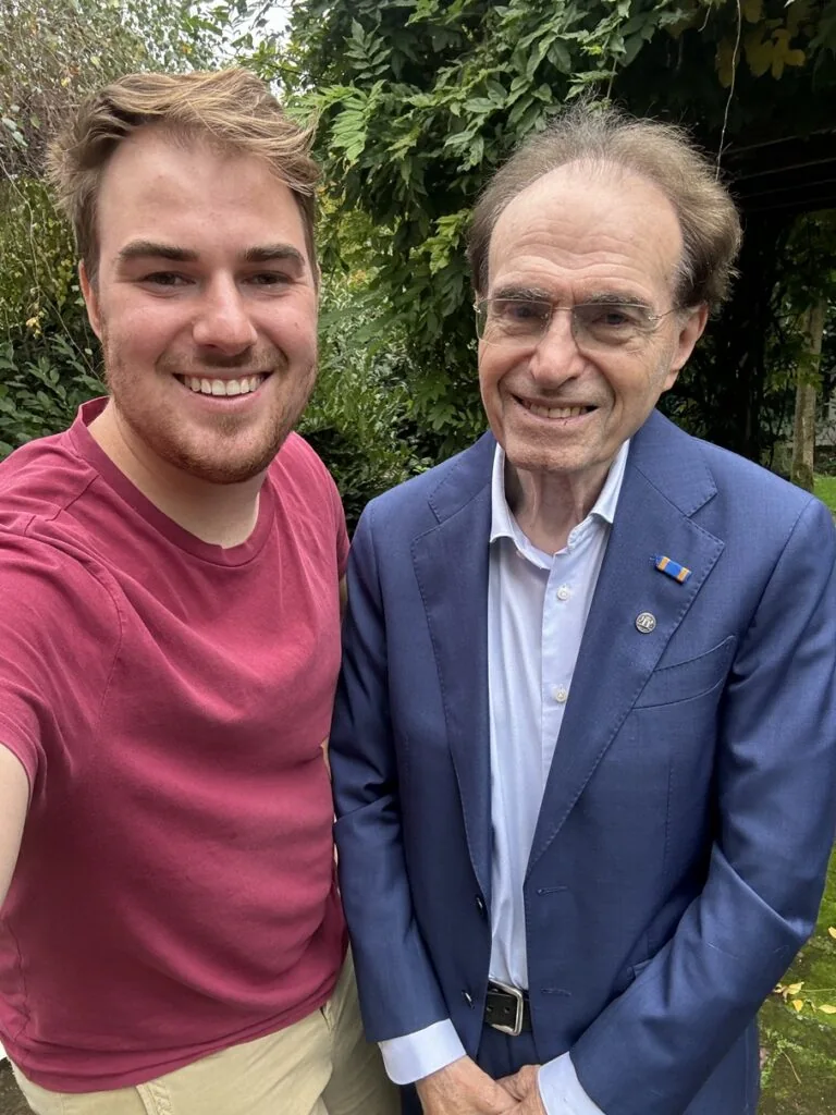 With Dutch Terezin survivor Ronad Waterman. Photo taken in Delft, The Netherlands, October 2024